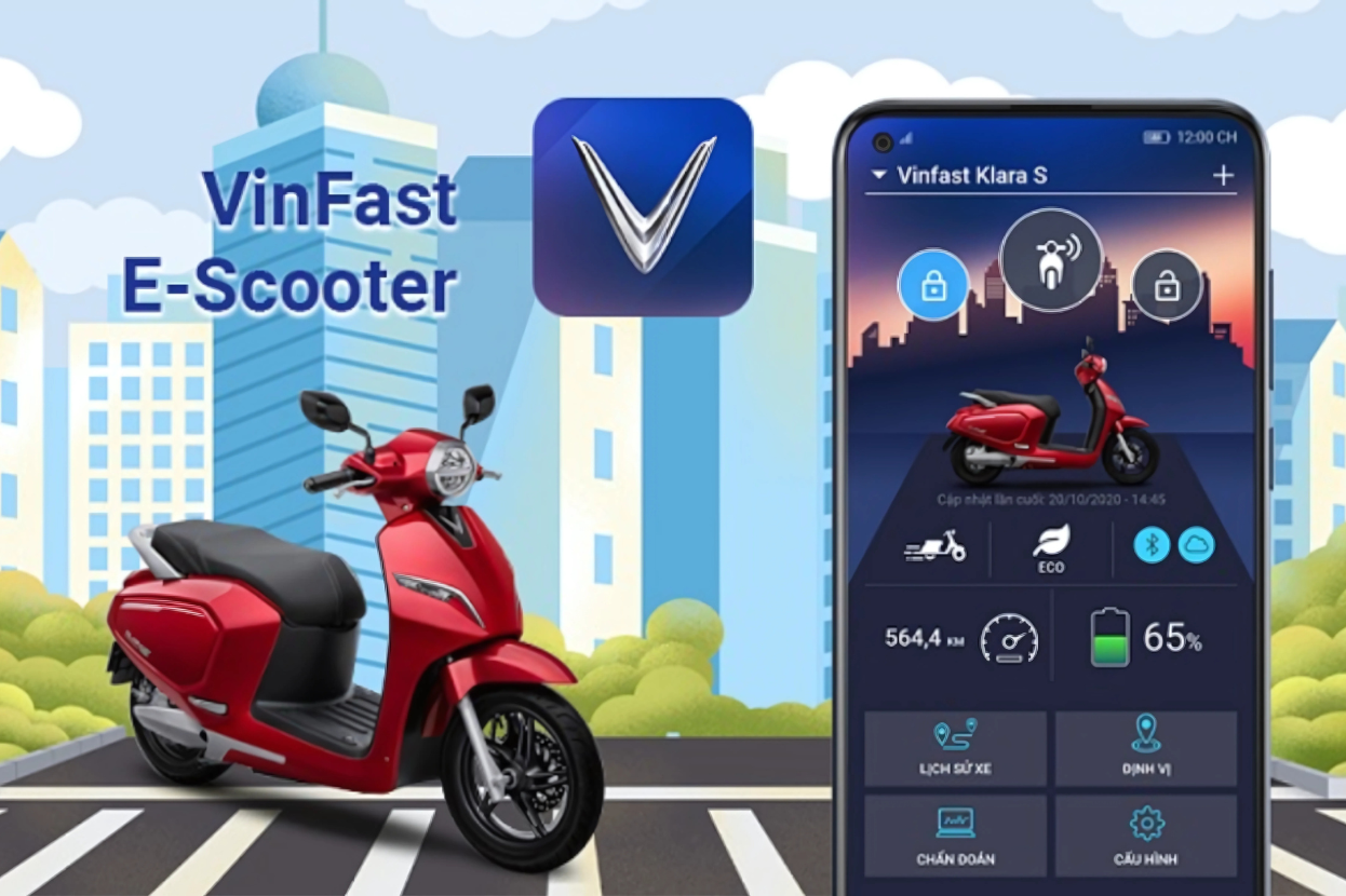 Phần mềm điều khiển xe điện VinFast. Nguồn: Ảnh Internet