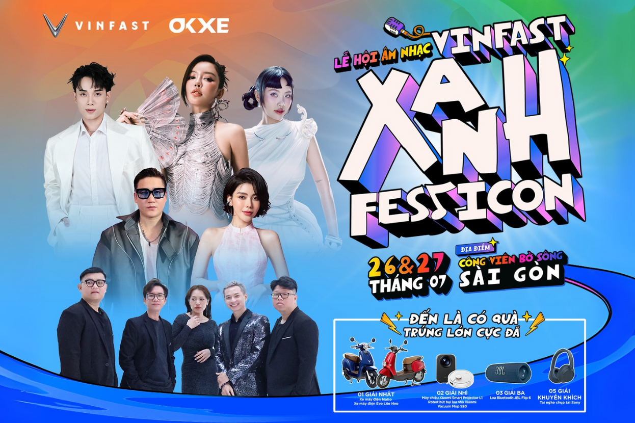 Sự kiện VinFast Xanh Fest Icon quy tụ dàn nghệ sĩ hàng đầu.