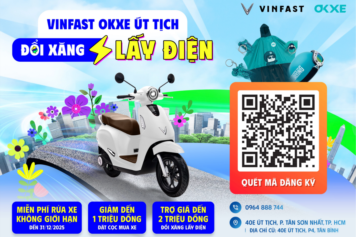 Những ưu đãi khi Thu Xăng Đổi Điện tại VinFast OKXE Út Tịch