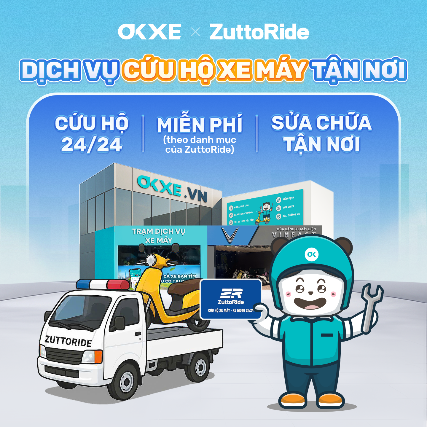 OKXE tặng thẻ cứu hộ ZuttoRide cho khách hàng mua xe OKXE tặng thẻ cứu hộ ZuttoRide