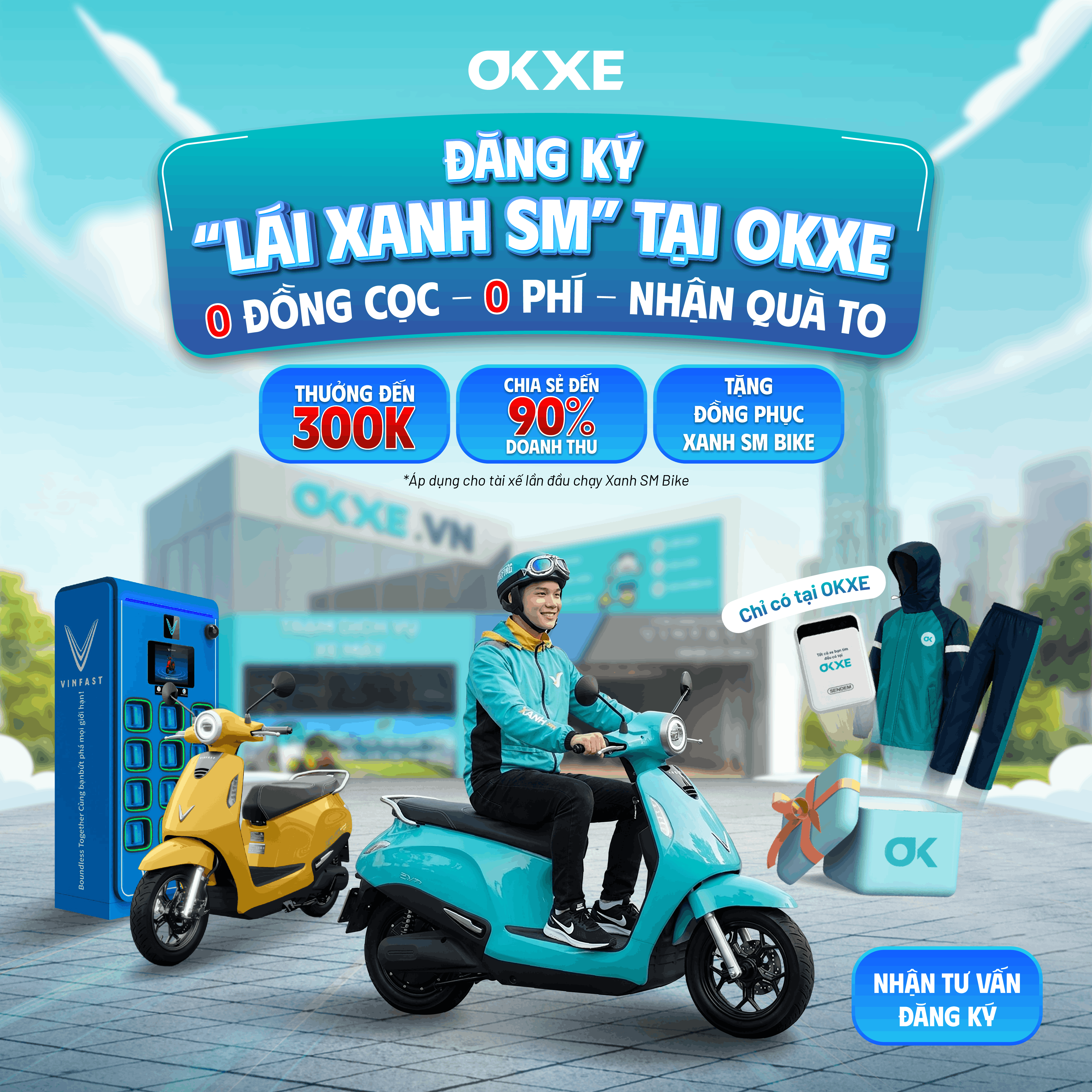 Đăng ký tài xế xanh SM tại OKXE tăng thu nhập, nhận quà tặng Đăng ký tài xế xanh SM tại OKXE tăng thu nhập, nhận quà tặng