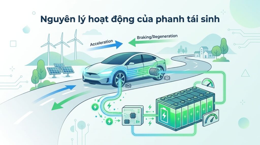 Nguyên lý hoạt động của phanh tái sinh