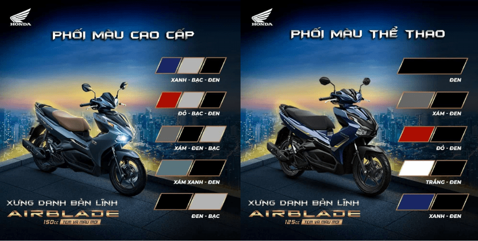 Nên mua Air Blade 2022 phiên bản nào? So sánh chi tiết từng phiên bản